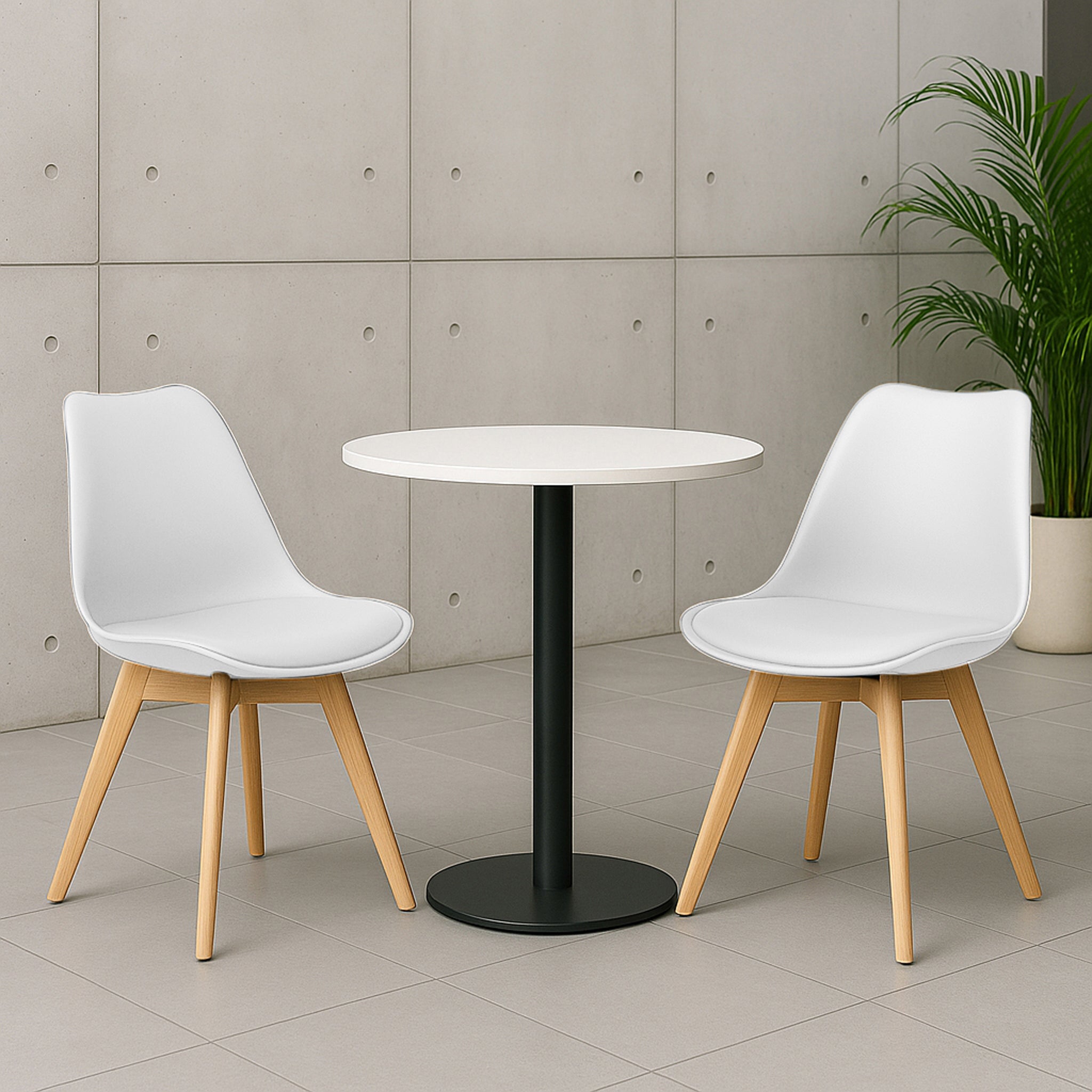 Rocco Tulip Dining Chairs - White Bargainia