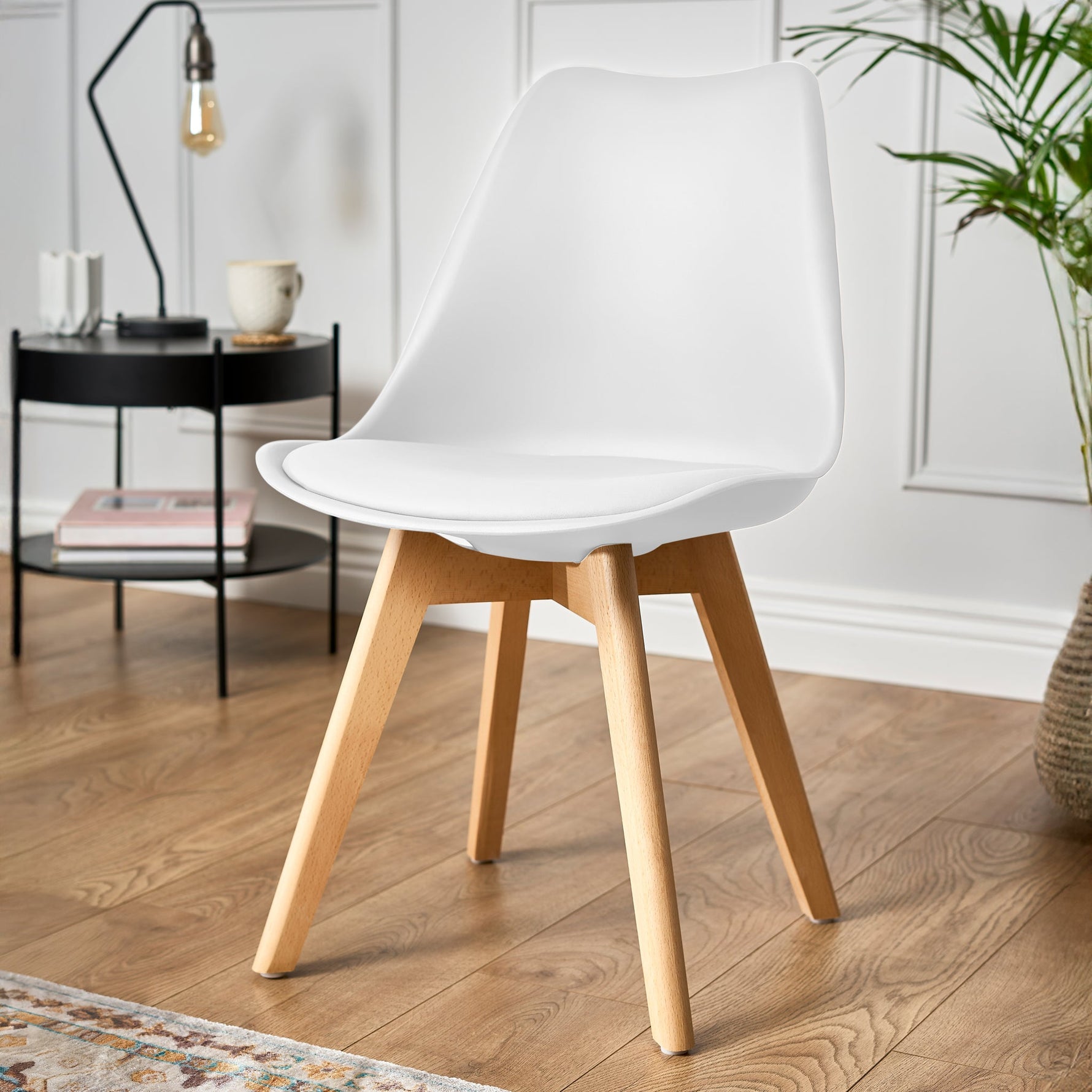 Rocco Tulip Dining Chairs - White - Bargainia.com - 