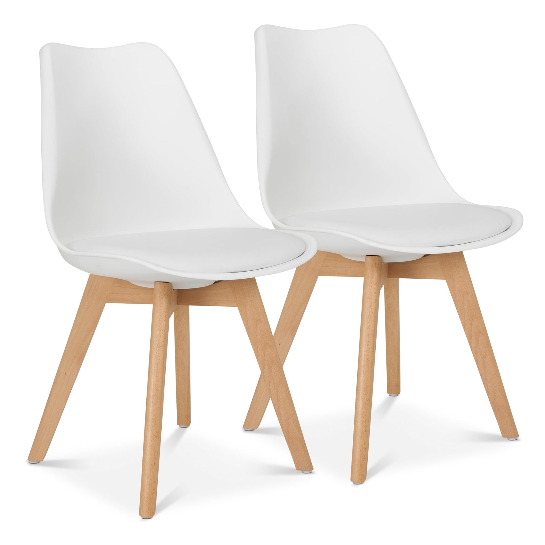 Rocco Tulip Dining Chairs - White - Bargainia.com - 