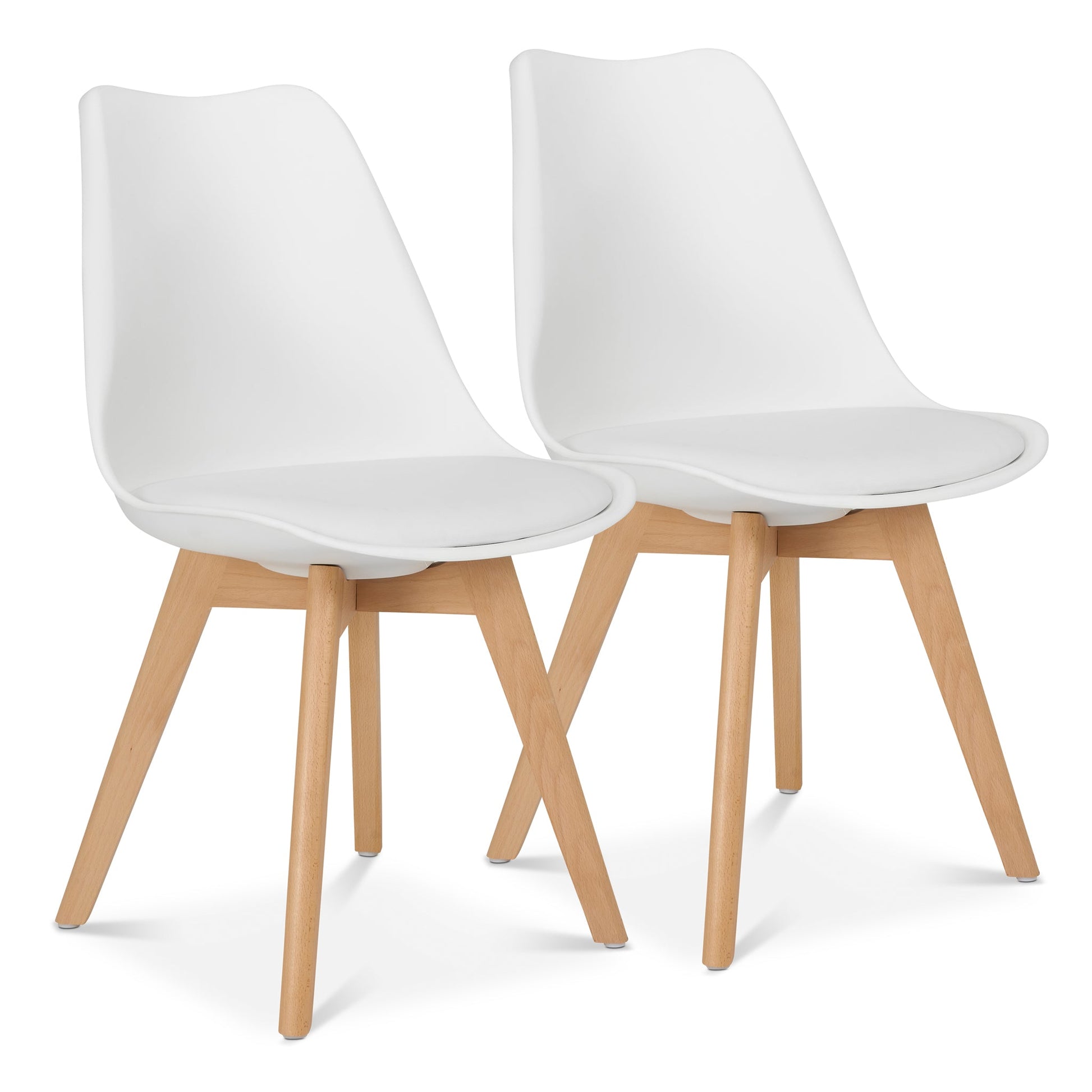Rocco Tulip Dining Chairs - White Bargainia