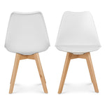 Rocco Tulip Dining Chairs - White - Bargainia.com - 