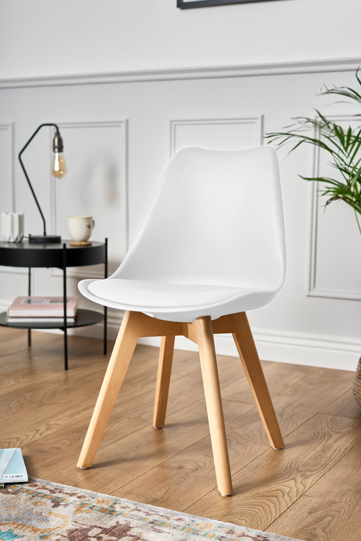 Rocco Tulip Dining Chairs - White Bargainia