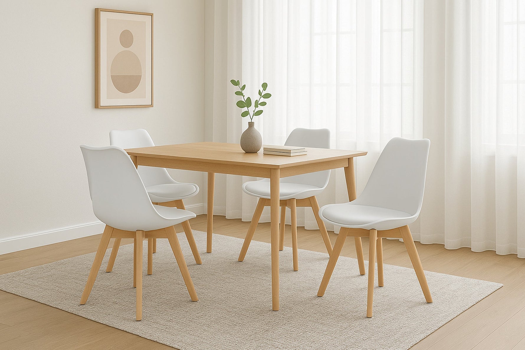 Rocco Tulip Dining Chairs - White - Bargainia.com - 