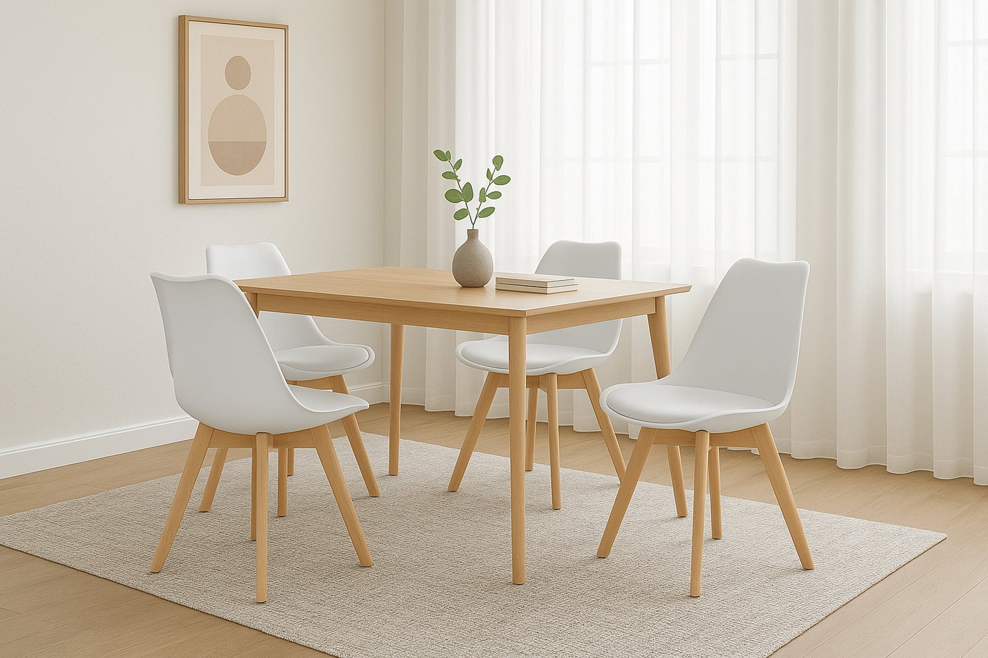 Rocco Tulip Dining Chairs - White Bargainia