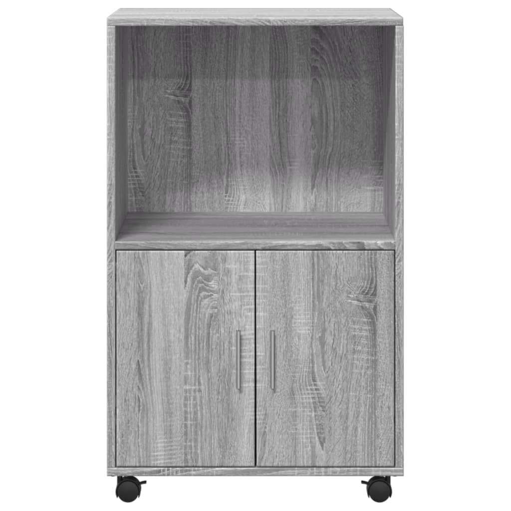 Rolling Cabinet Grey sonoma 55x40x91 cm Engineered Wood - Bargainia.com - 