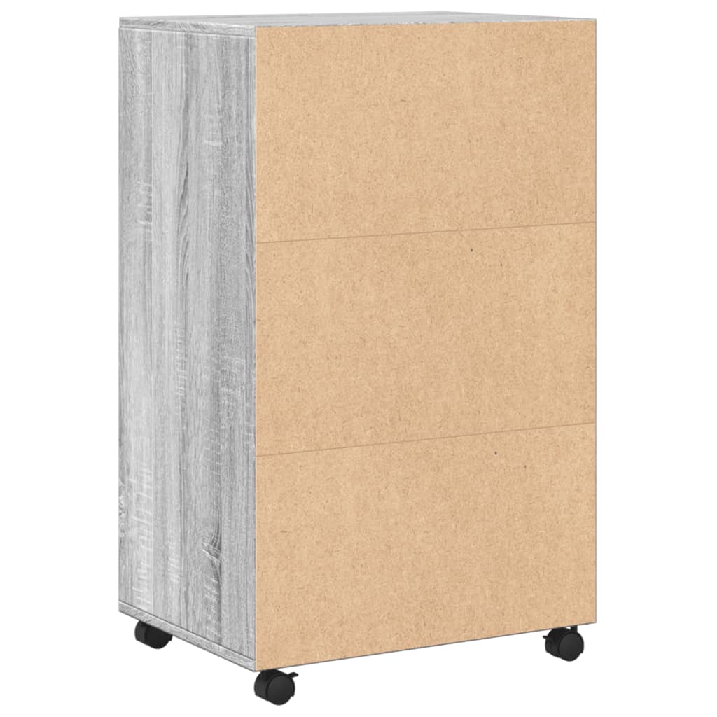Rolling Cabinet Grey sonoma 55x40x91 cm Engineered Wood - Bargainia.com - 