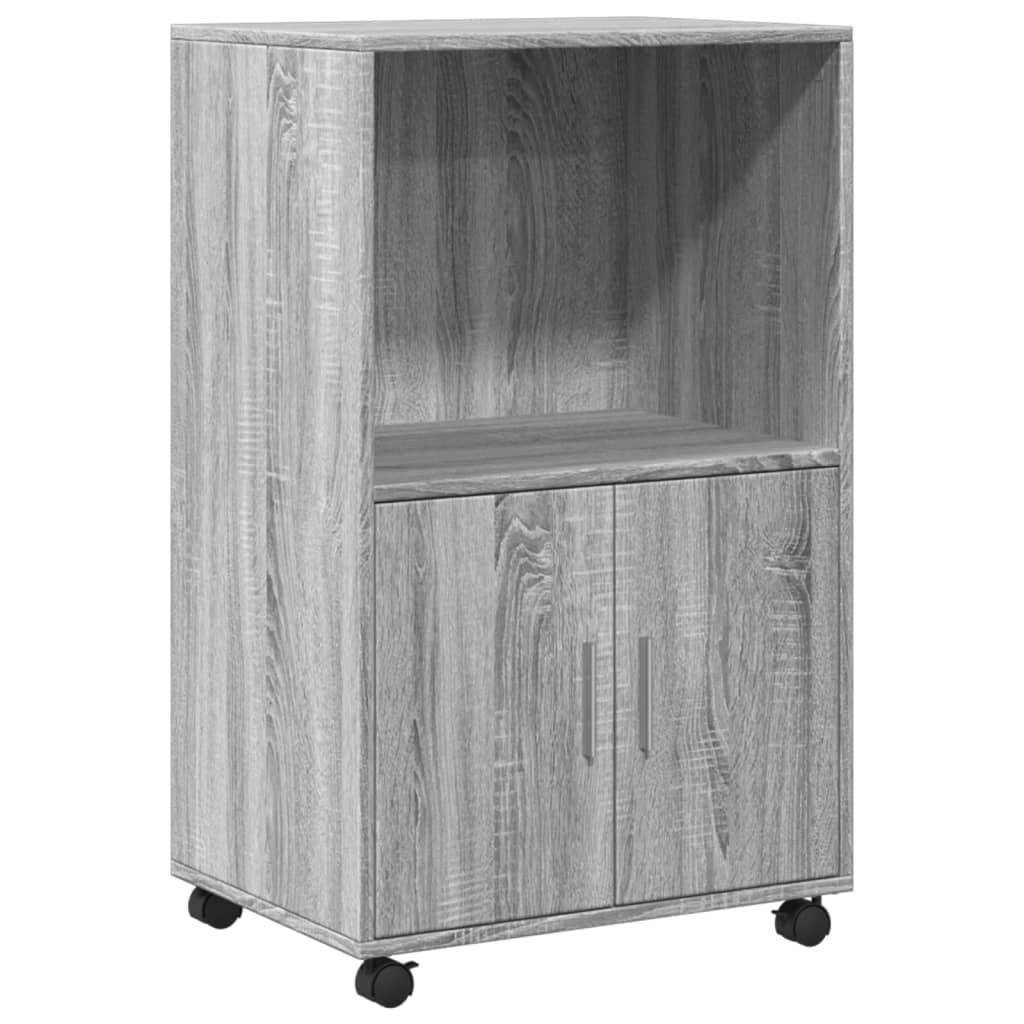 Rolling Cabinet Grey sonoma 55x40x91 cm Engineered Wood - Bargainia.com - 