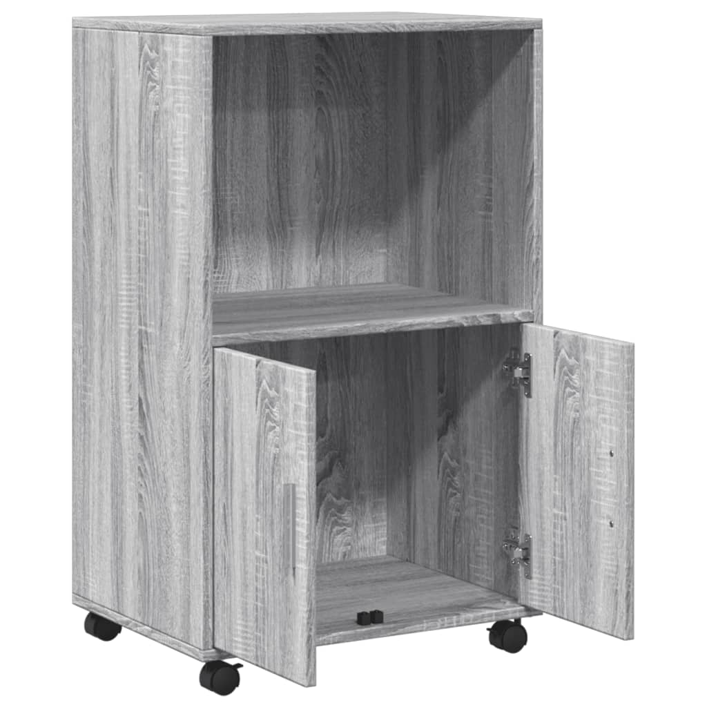Rolling Cabinet Grey sonoma 55x40x91 cm Engineered Wood - Bargainia.com - 
