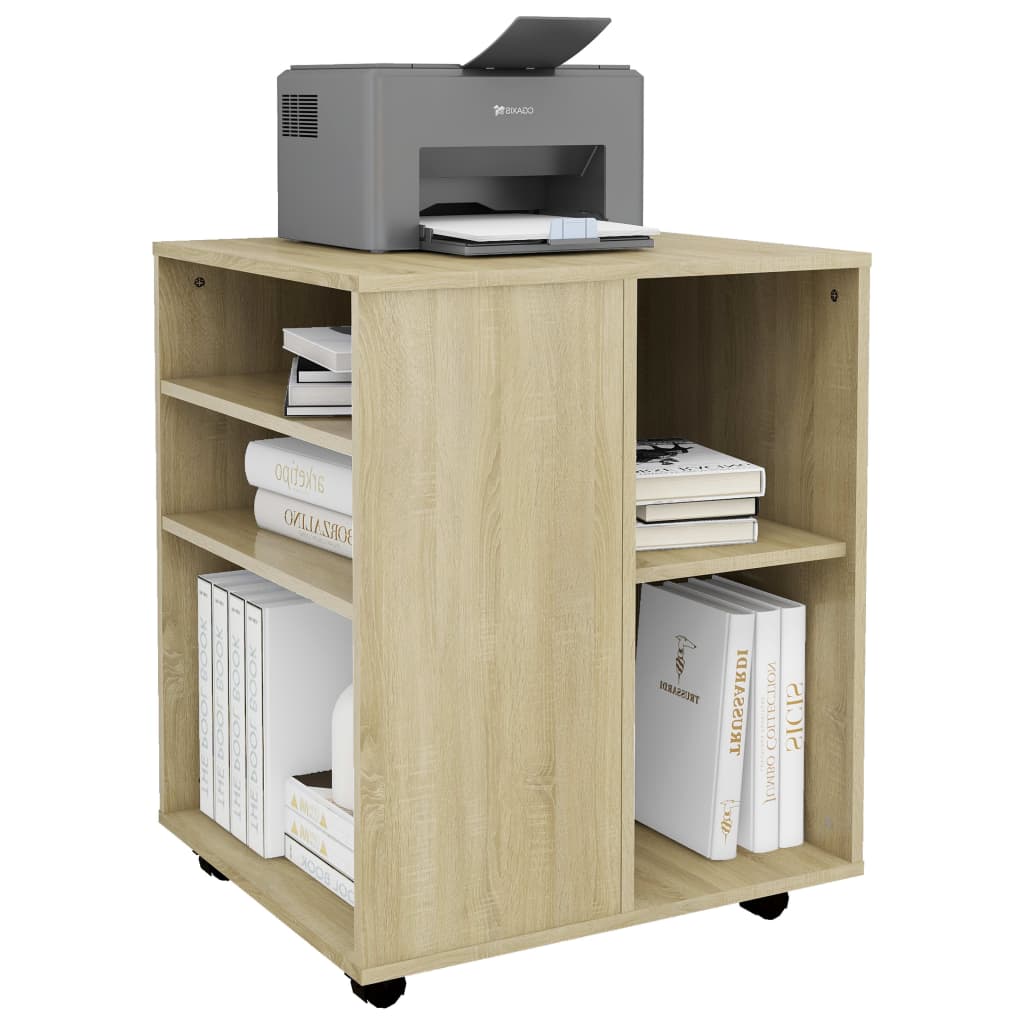 Rolling Cabinet Sonoma Oak 60x53x72 cm Engineered Wood - Bargainia.com - 8720286609996 - 808461