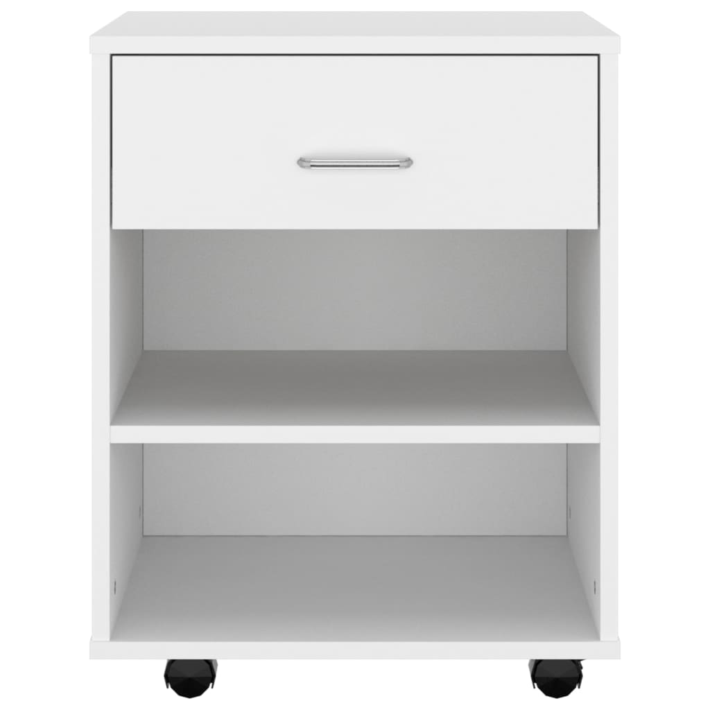 Rolling Cabinet White 46x36x59 cm Engineered Wood - Bargainia.com - 8720286610053 - 808467