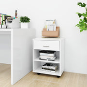 Rolling Cabinet White 46x36x59 cm Engineered Wood - Bargainia.com - 8720286610053 - 808467