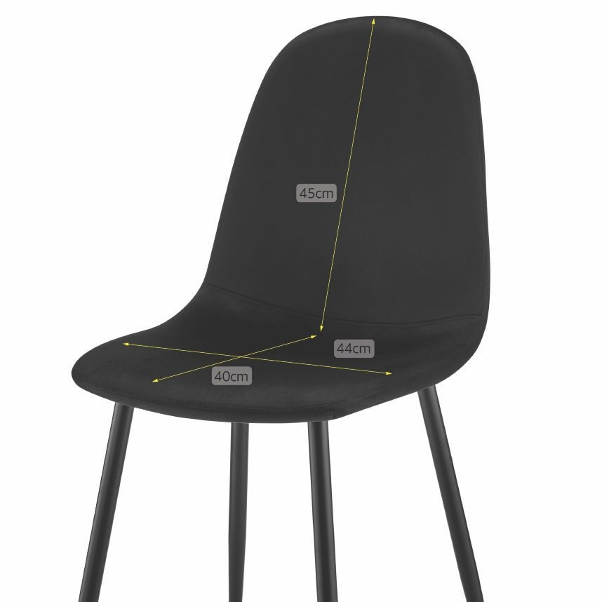 Ron Dining Chair - Black Velvet - Bargainia.com - 5056536130082