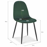 Ron Dining Chair - Emerald Green Velvet - Bargainia.com - 