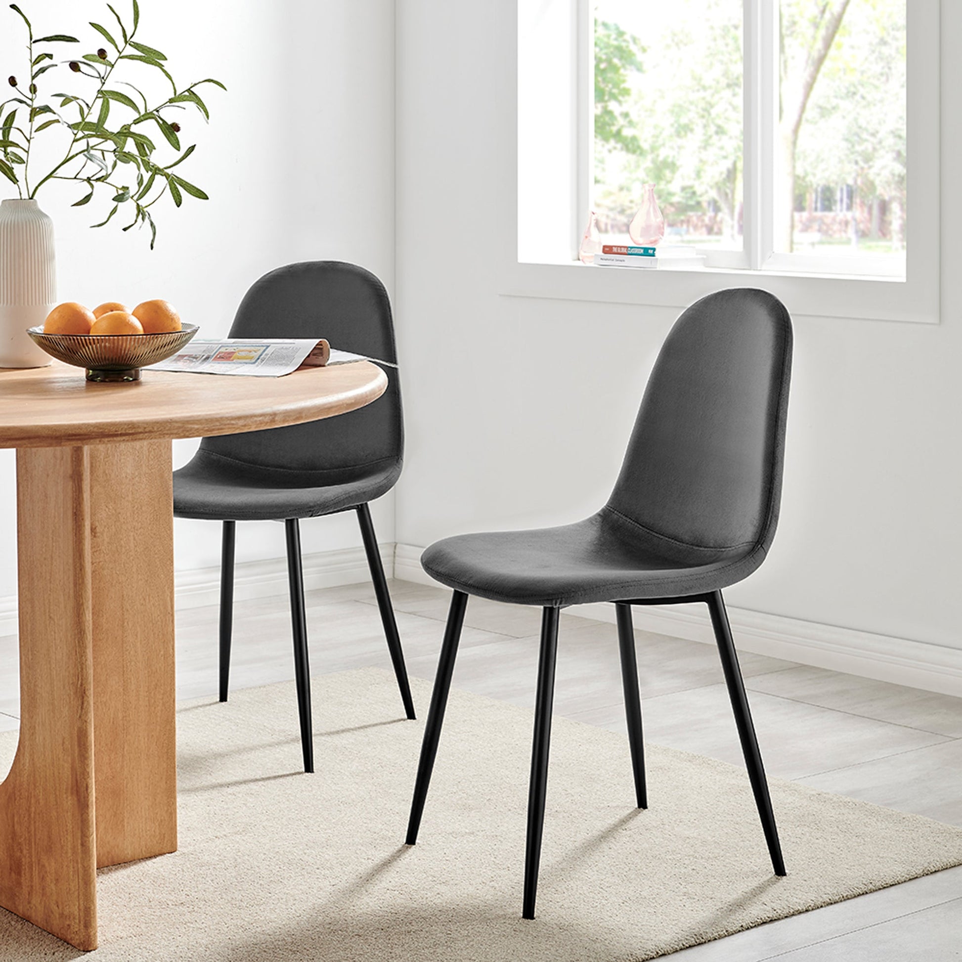 Ron Dining Chair - Grey Velvet Clearance