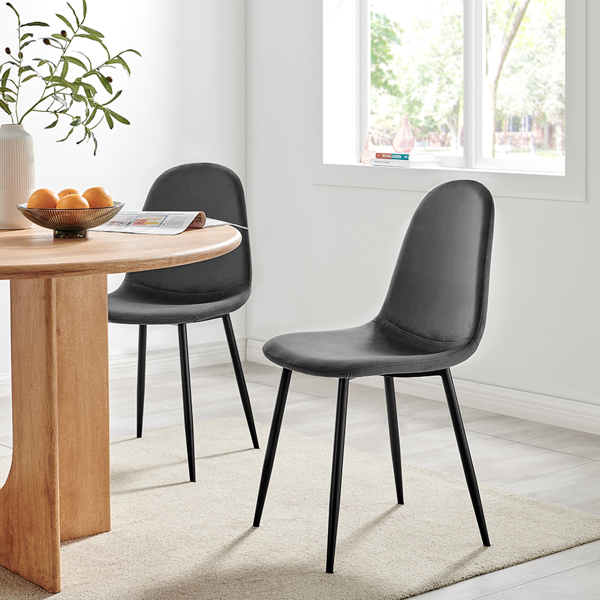 Ron Dining Chair - Grey Velvet Clearance