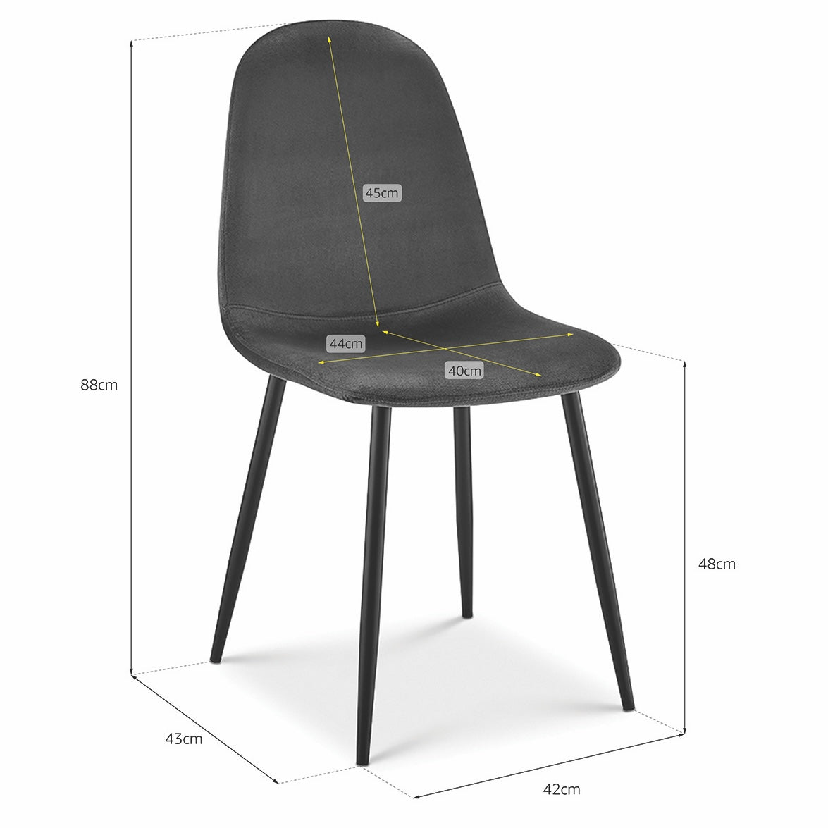 Ron Dining Chair - Grey Velvet Clearance
