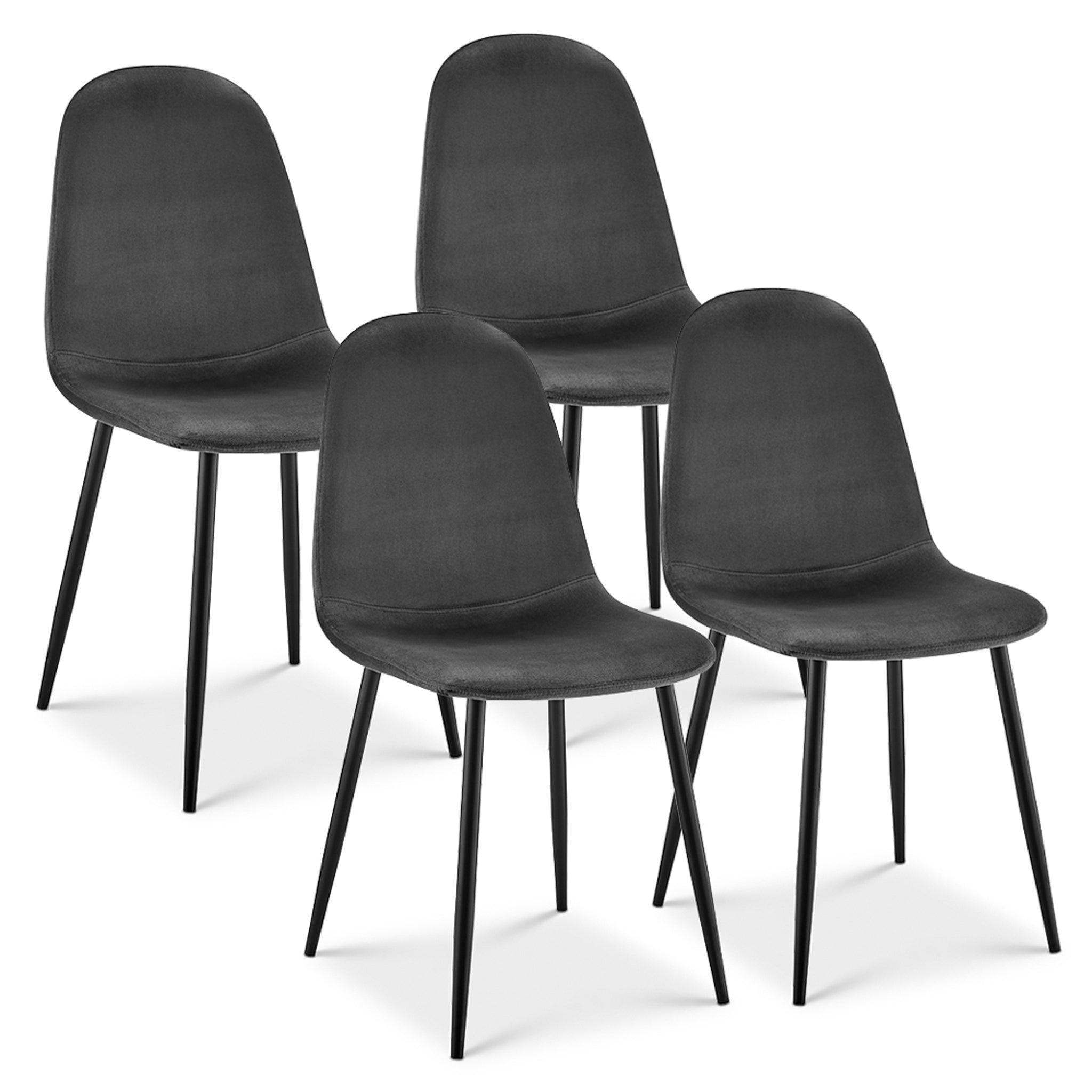 Ron Dining Chair - Grey Velvet Clearance Set of 4