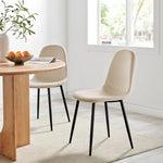 Ron Dining Chair - Ivory White Velvet - Bargainia.com - 