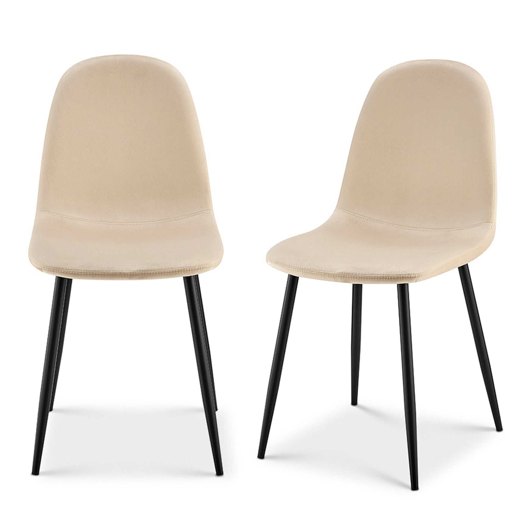 Ron Dining Chair - Ivory White Velvet - Bargainia.com - 