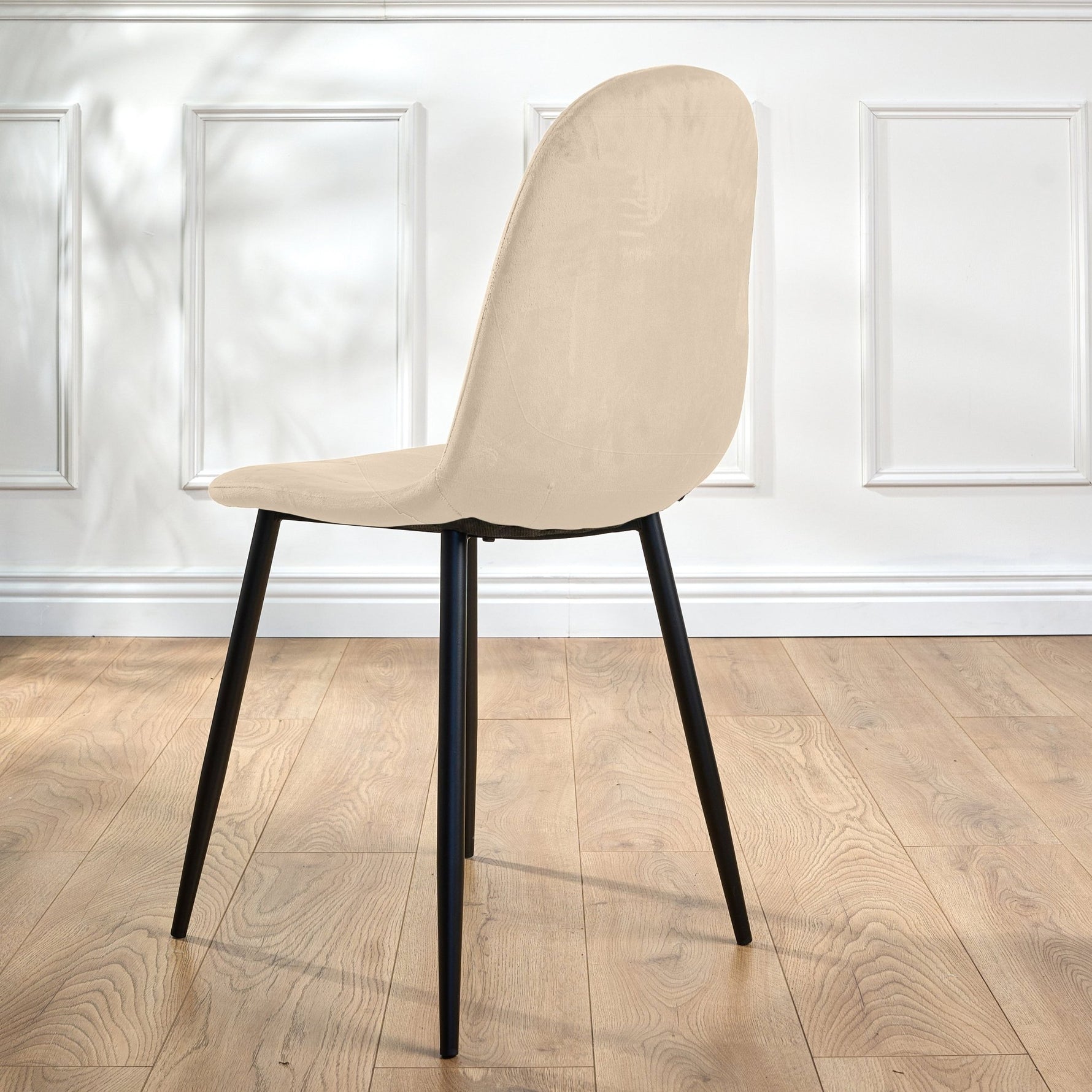 Ron Dining Chair - Ivory White Velvet - Bargainia.com - 