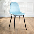 Ron Dining Chair - Velvet Blue - Bargainia.com - 