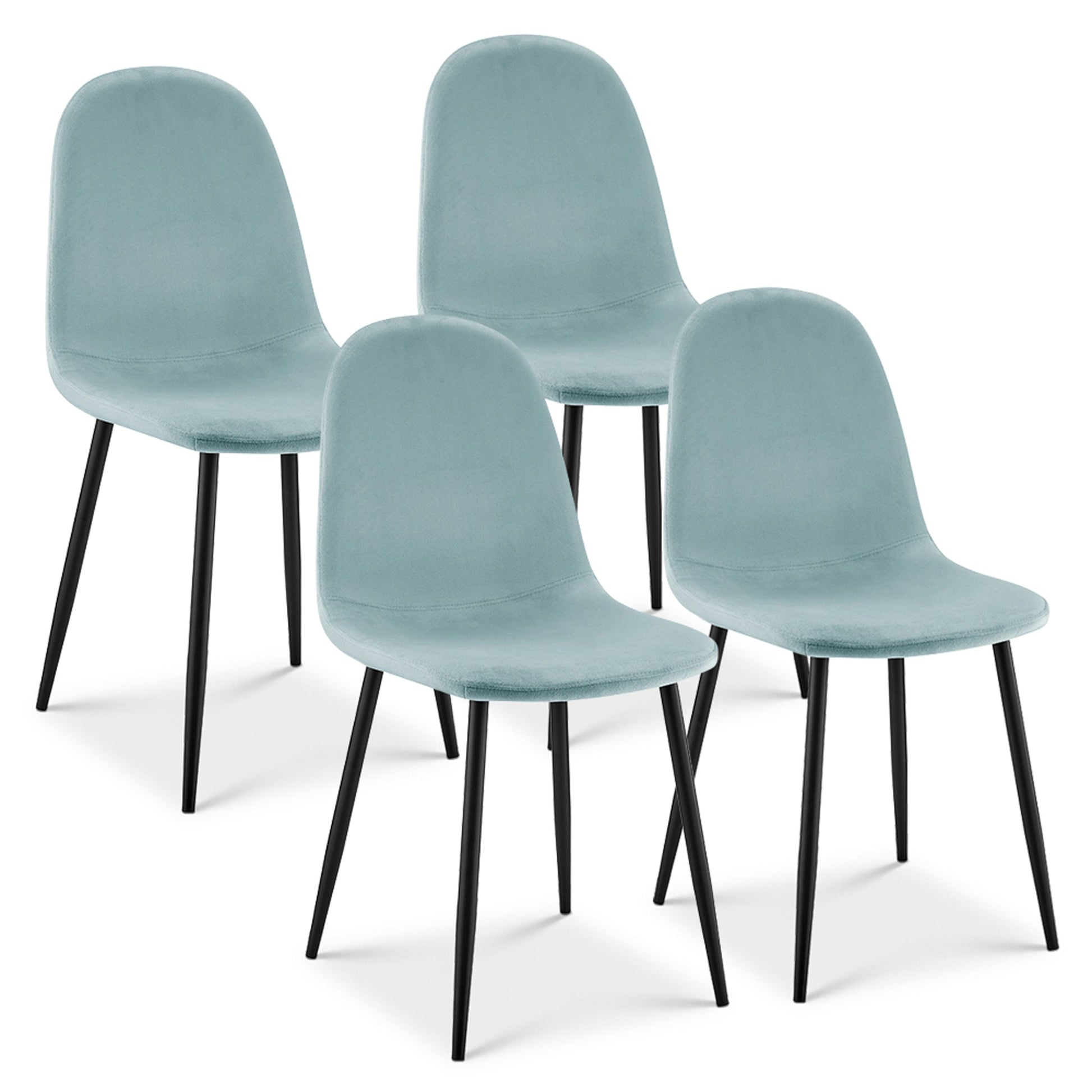 Ron Dining Chair - Velvet Blue Clearance Set of 4