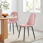 Ron Dining Chair - Velvet Pink - Bargainia.com - 