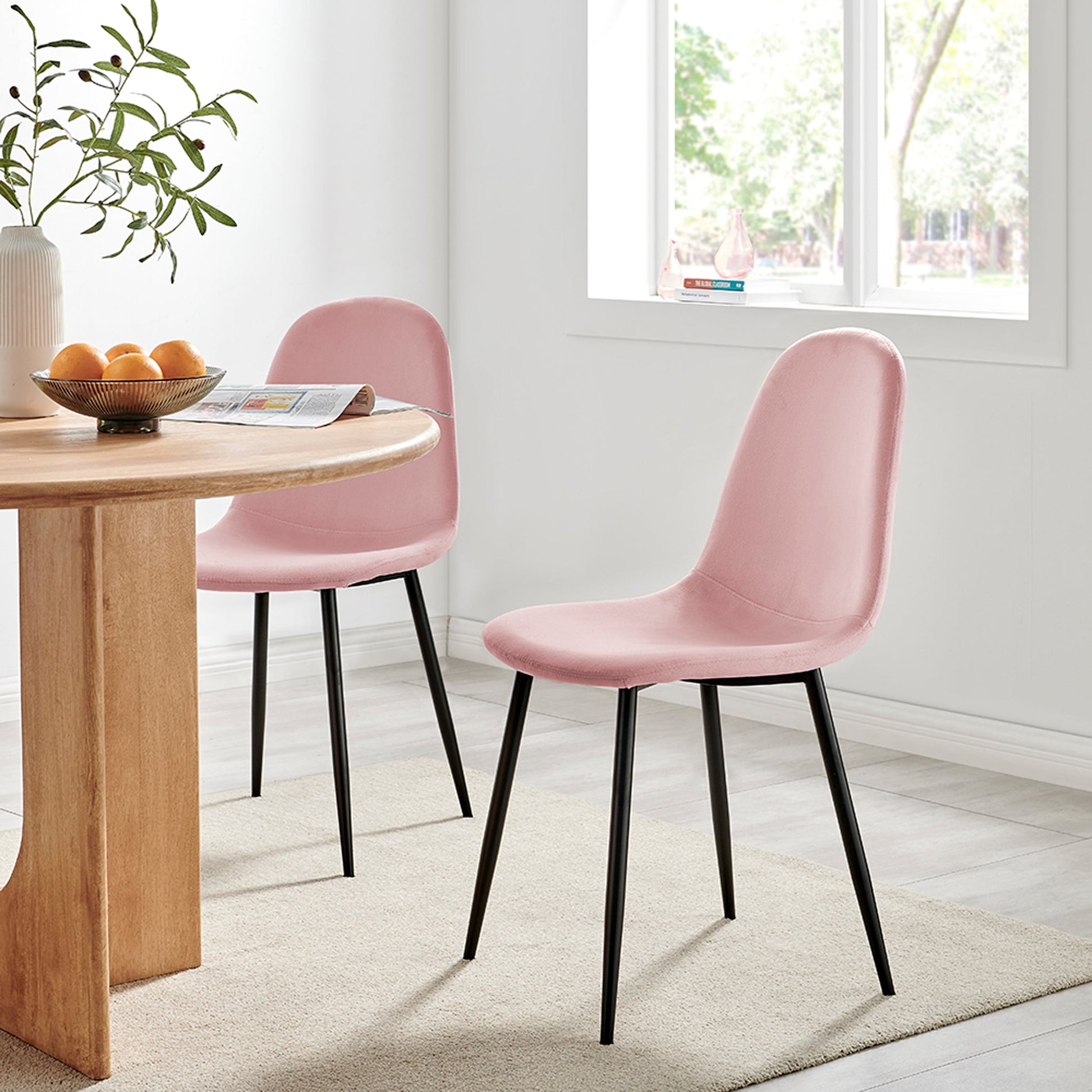 Ron Dining Chair - Velvet Pink Clearance