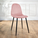 Ron Dining Chair - Velvet Pink - Bargainia.com - 