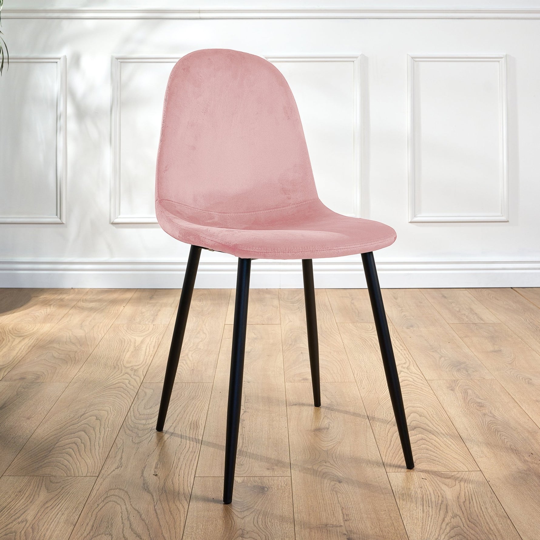 Ron Dining Chair - Velvet Pink - Bargainia.com - 