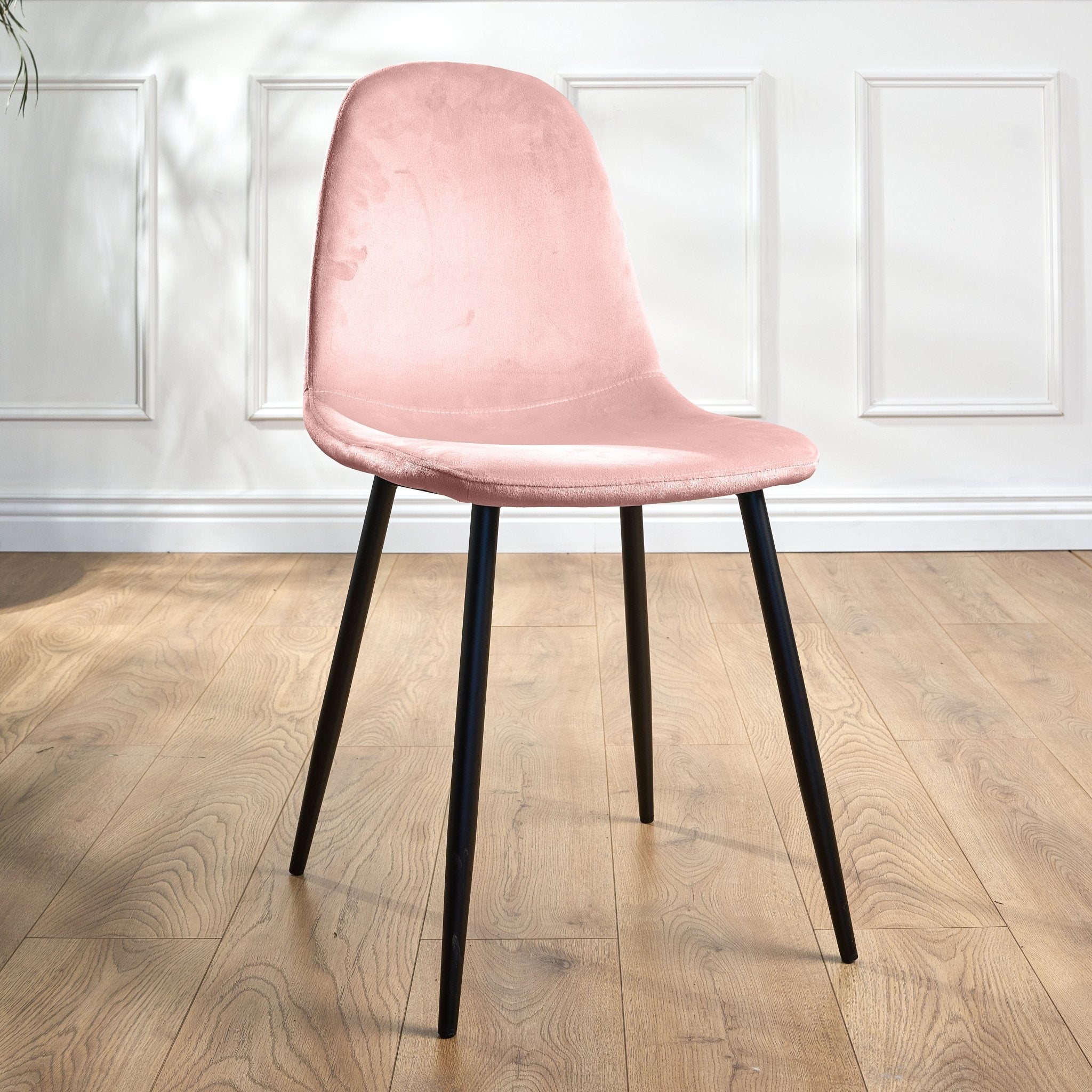 Ron Dining Chair - Velvet Pink - Bargainia.com - 