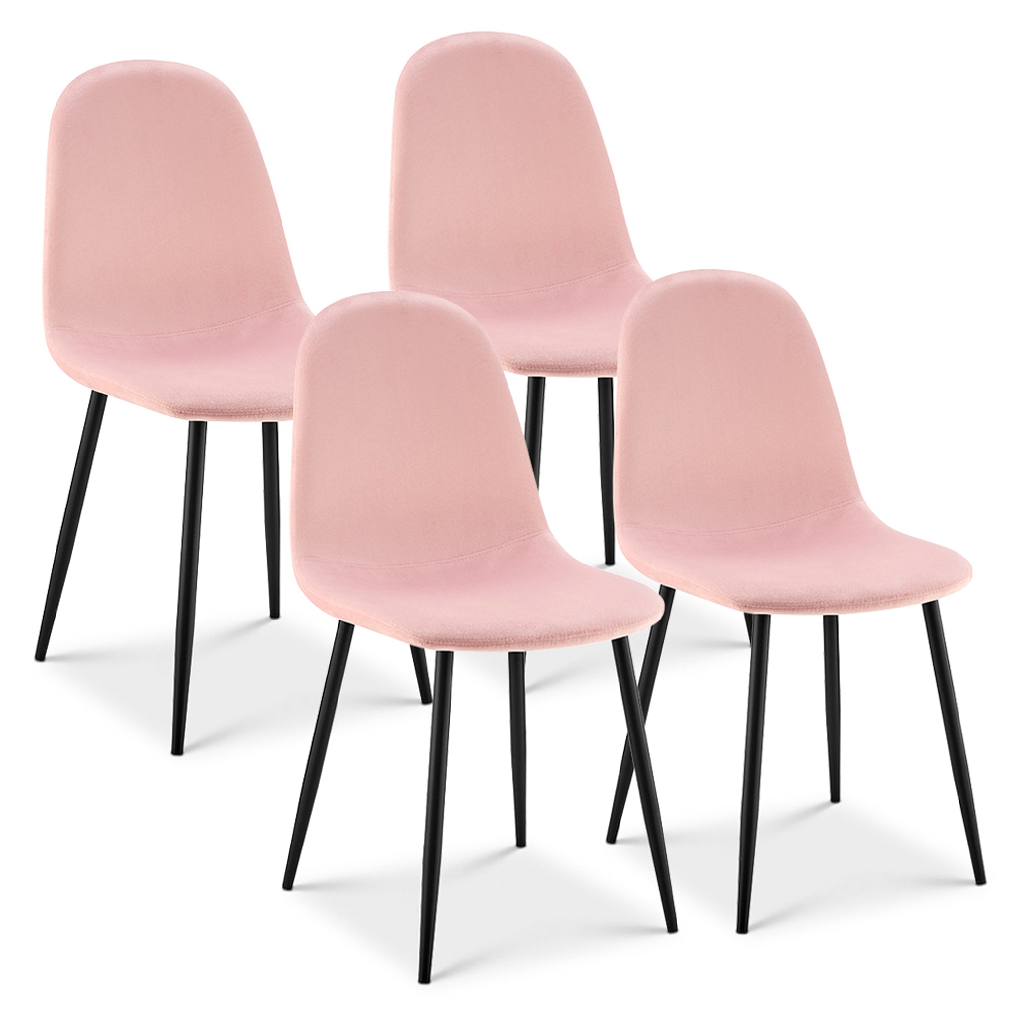 Ron Dining Chair - Velvet Pink Clearance Set of 4