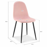 Ron Dining Chair - Velvet Pink - Bargainia.com - 