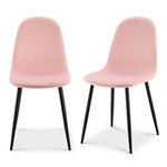 Ron Dining Chair - Velvet Pink - Bargainia.com - 