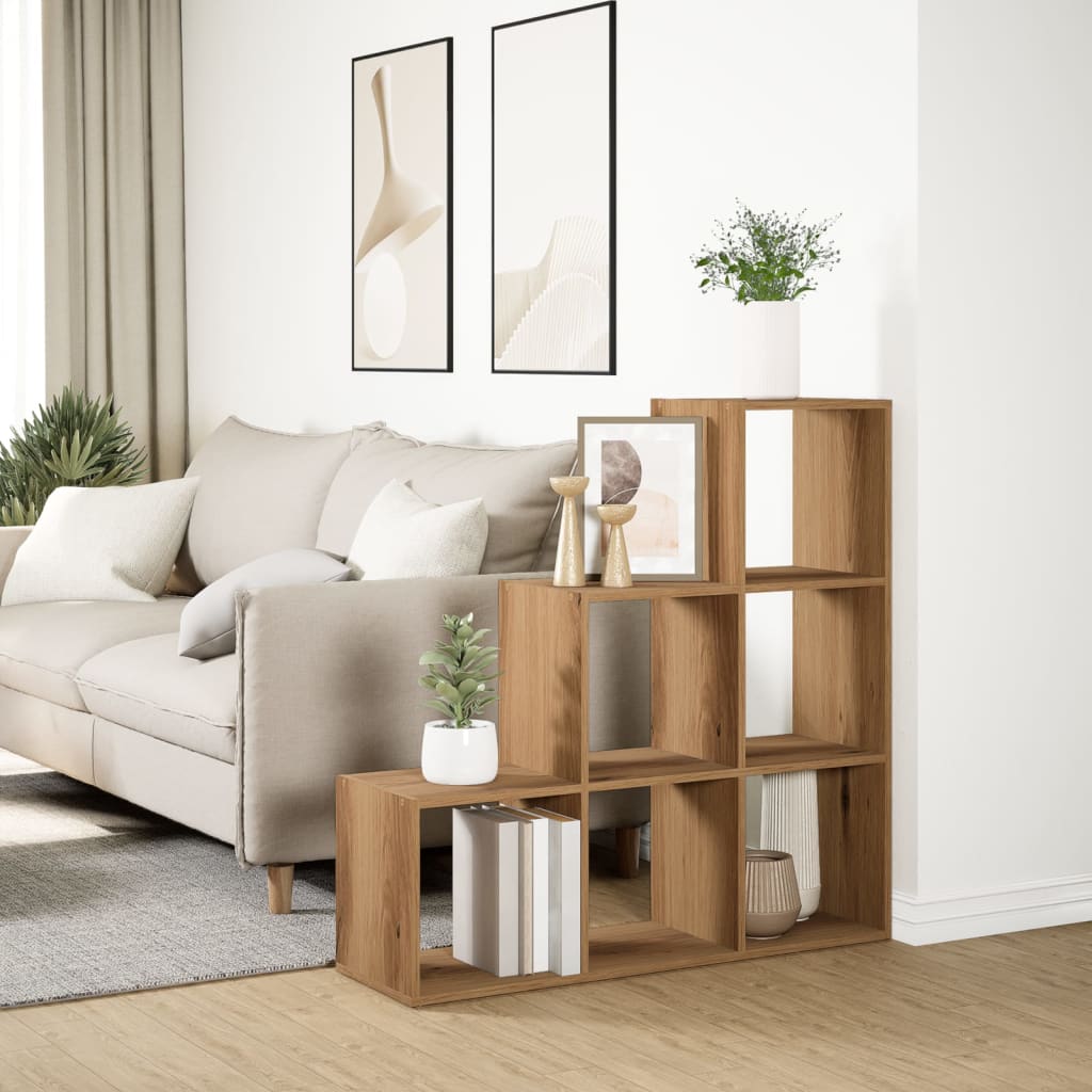 Room Divider Bookcase 3 - Tier Artisan Oak 99x29x99 cm Engineered Wood - Bargainia.com - 8721158500076 - 857966