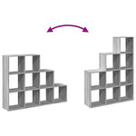 Room Divider Bookcase 3 - Tier Grey Sonoma 137.5x29x103.5 cm Engineered Wood - Bargainia.com - 