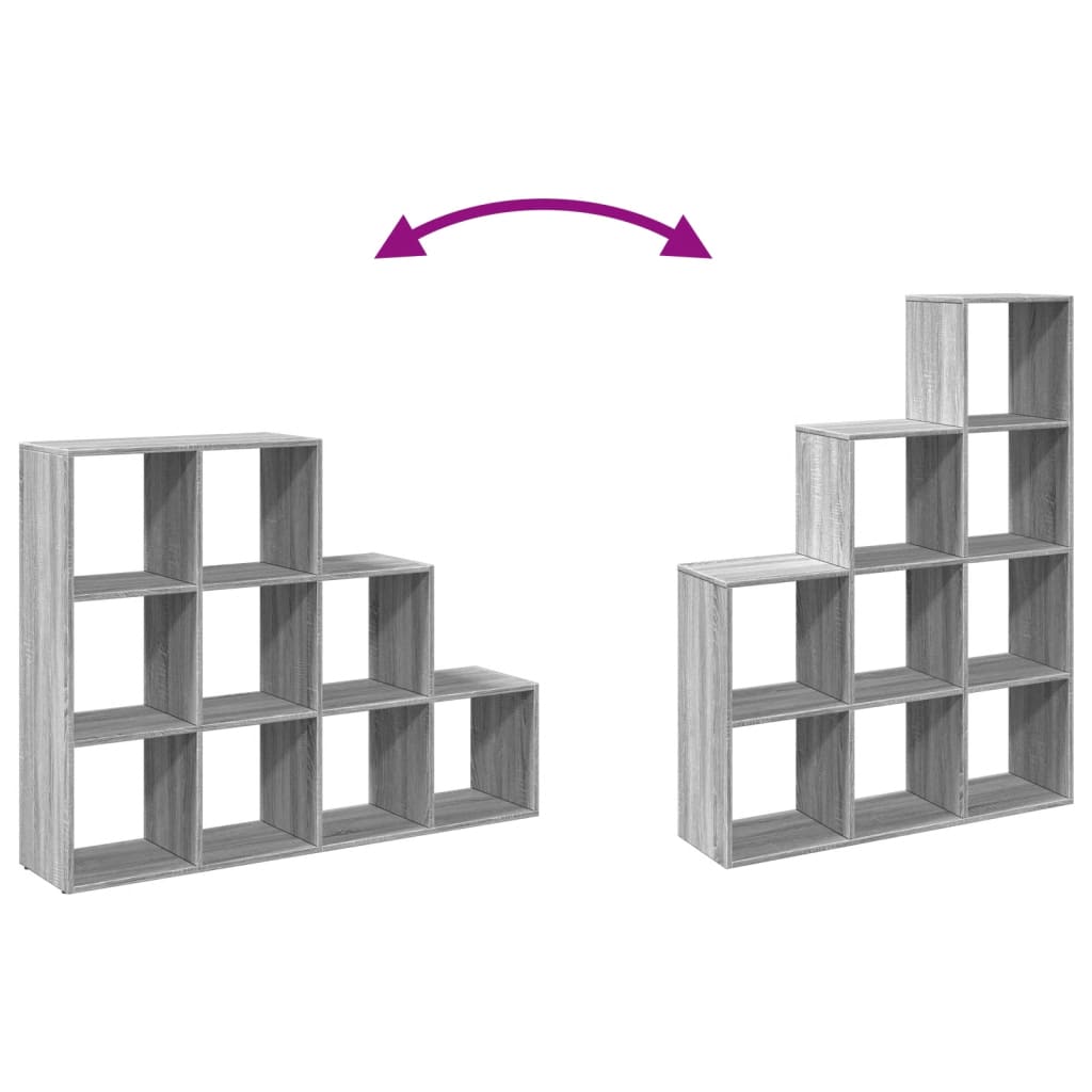 Room Divider Bookcase 3 - Tier Grey Sonoma 137.5x29x103.5 cm Engineered Wood - Bargainia.com - 