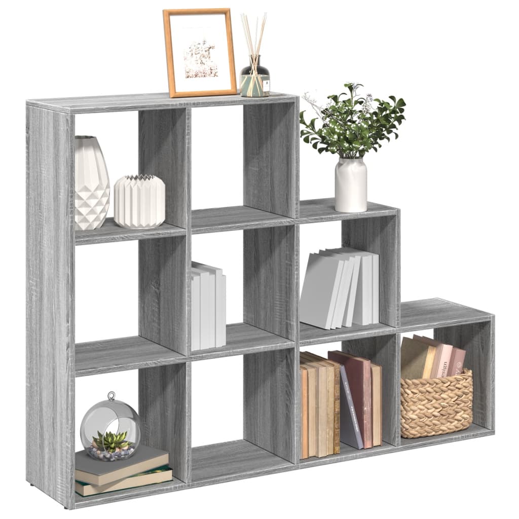 Room Divider Bookcase 3 - Tier Grey Sonoma 137.5x29x103.5 cm Engineered Wood - Bargainia.com - 