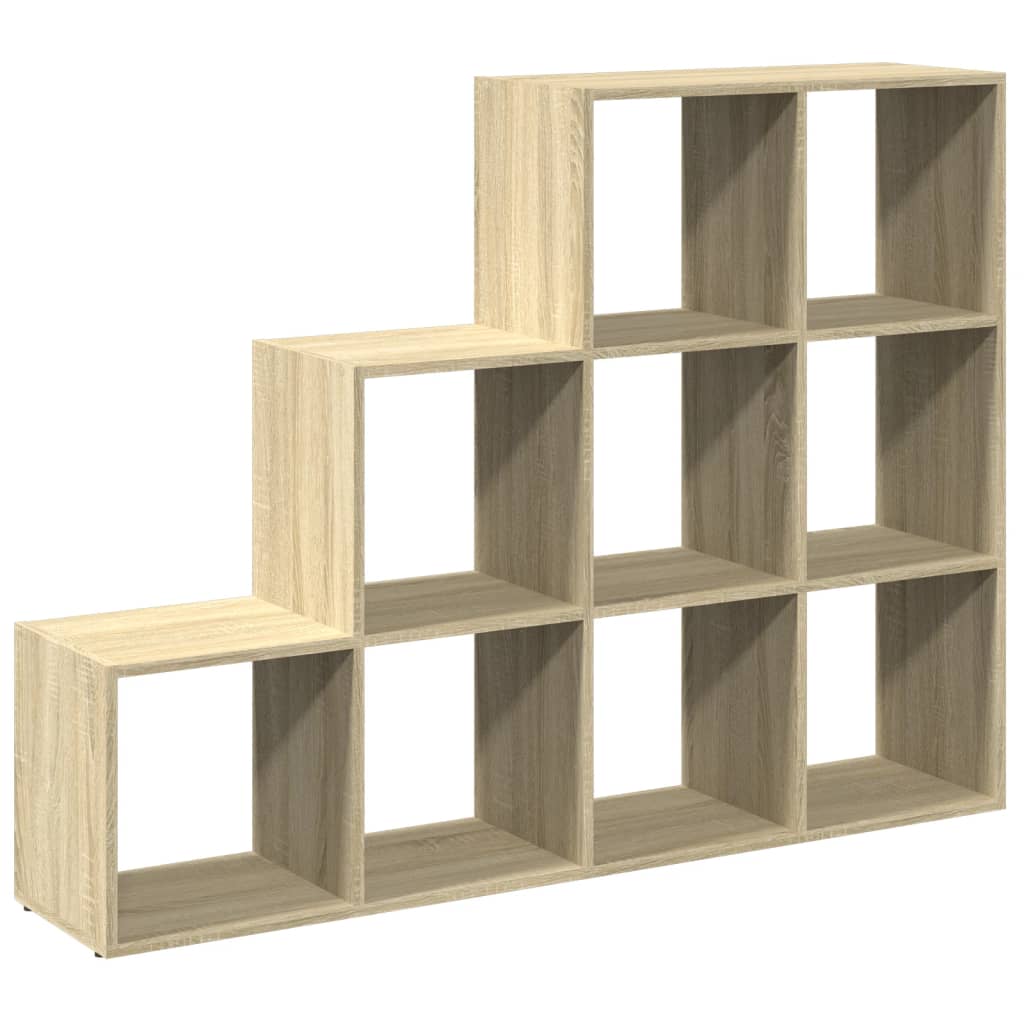 Room Divider Bookcase 3 - Tier Sonoma Oak 137.5x29x103.5 cm Engineered Wood - Bargainia.com - 