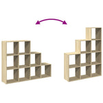 Room Divider Bookcase 3 - Tier Sonoma Oak 137.5x29x103.5 cm Engineered Wood - Bargainia.com - 