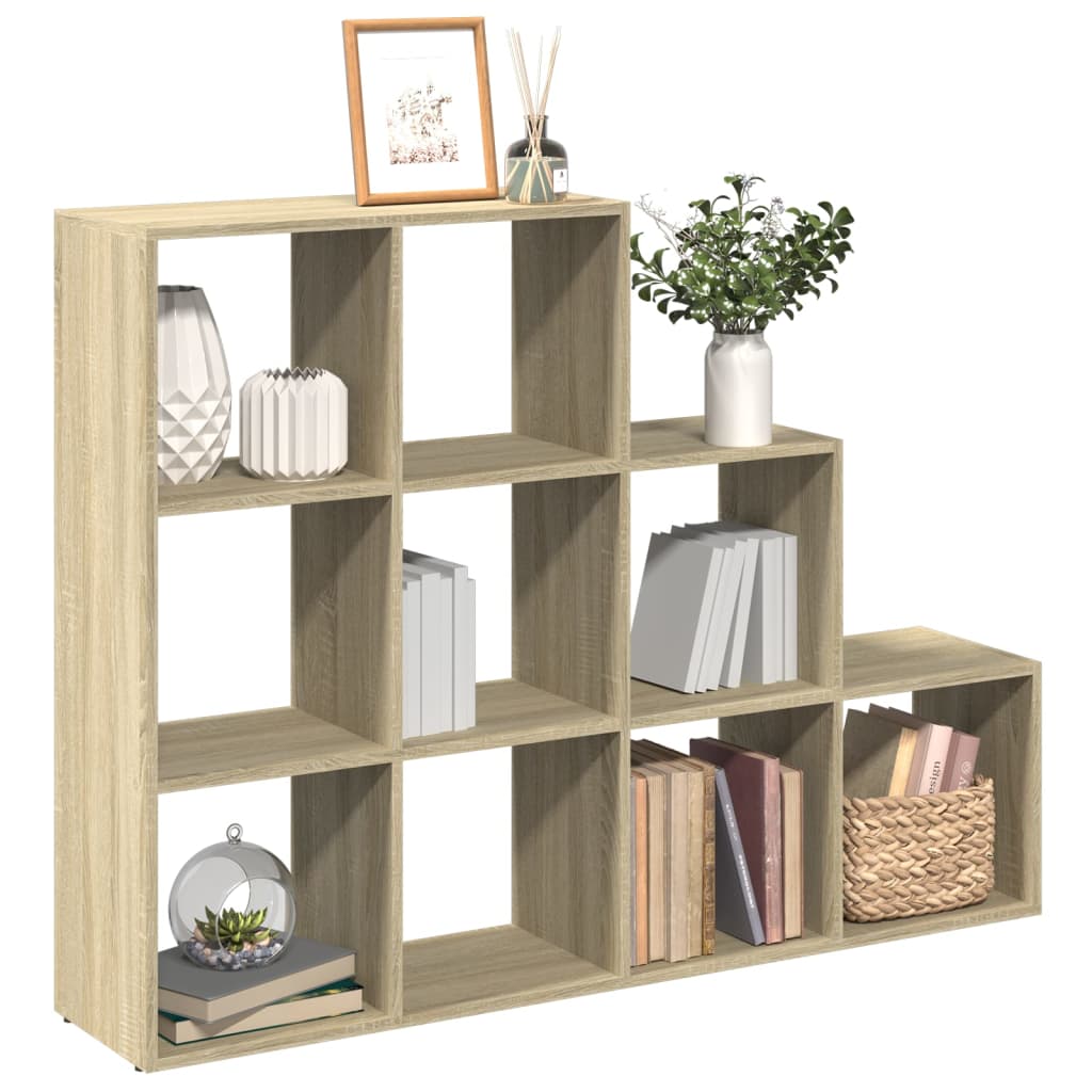 Room Divider Bookcase 3 - Tier Sonoma Oak 137.5x29x103.5 cm Engineered Wood - Bargainia.com - 