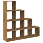 Room Divider Bookcase 4 - Tier Artisan Oak 131.5x29x131.5 cm Engineered Wood - Bargainia.com - 
