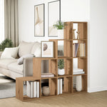 Room Divider Bookcase 4 - Tier Artisan Oak 131.5x29x131.5 cm Engineered Wood - Bargainia.com - 