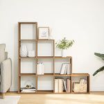 Room Divider Bookcase 4 - Tier Artisan Oak 131.5x29x131.5 cm Engineered Wood - Bargainia.com - 