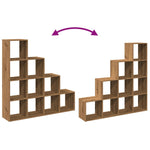 Room Divider Bookcase 4 - Tier Artisan Oak 131.5x29x131.5 cm Engineered Wood - Bargainia.com - 