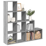 Room Divider Bookcase 4 - Tier Grey Sonoma 131.5x29x131.5 cm Engineered Wood - Bargainia.com - 