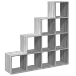 Room Divider Bookcase 4 - Tier Grey Sonoma 131.5x29x131.5 cm Engineered Wood - Bargainia.com - 