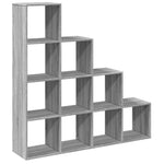 Room Divider Bookcase 4 - Tier Grey Sonoma 131.5x29x131.5 cm Engineered Wood - Bargainia.com - 