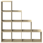 Room Divider Bookcase 4 - Tier Sonoma Oak 131.5x29x131.5 cm Engineered Wood - Bargainia.com - 