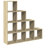 Room Divider Bookcase 4 - Tier Sonoma Oak 131.5x29x131.5 cm Engineered Wood - Bargainia.com - 